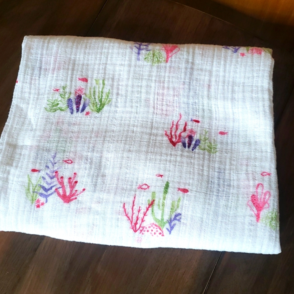 Little Unicorn Sea Coral Cotton Muslin Swaddle Blanket